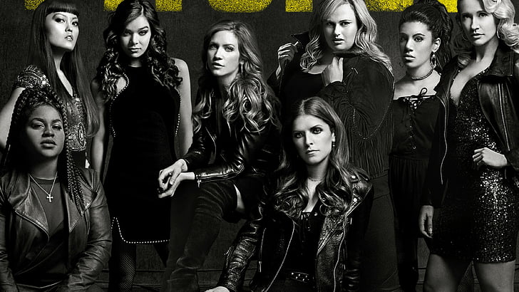 grayscale photo of group of woman, Pitch Perfect 3, Anna Kendrick, HD wallpaper