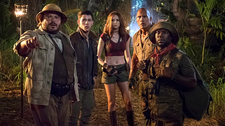 Jumanji 2 Welcome to the Jungle Cast 5K, group of people, standing, HD wallpaper