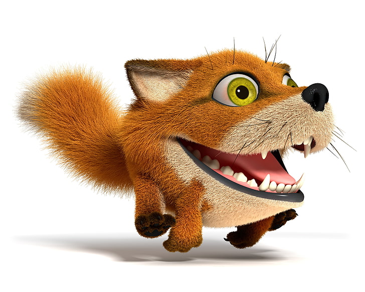 fox cartoon character illustration, background, widescreen, Wallpaper