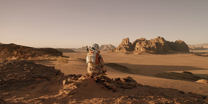 The Martian, movies, rock, solid, rock - object, sky, full length, HD wallpaper