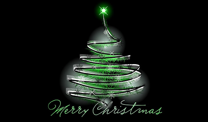 Holiday, Christmas, Black, Christmas Tree, Merry Christmas, HD wallpaper