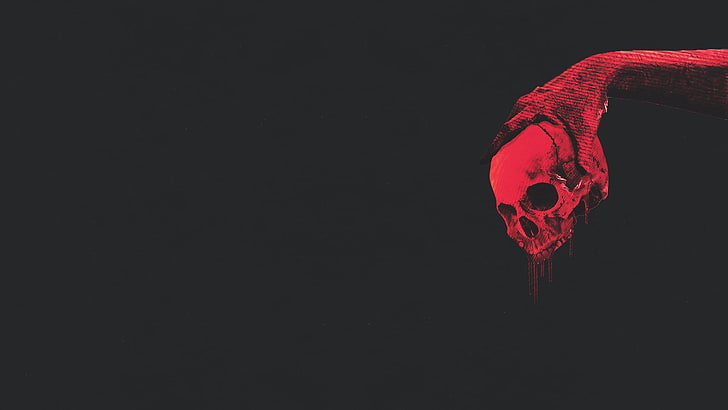 HD wallpaper: red human skull wallpaper