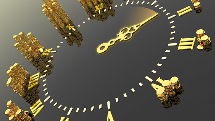 render, time, money, clocks, HD wallpaper