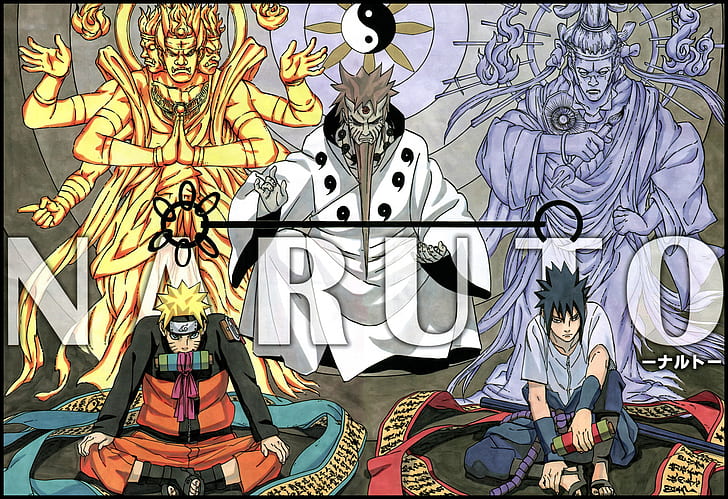 Naruto and sasuke, Sage of Six Paths, Uzumaki Naruto, manga sketch, HD wallpaper