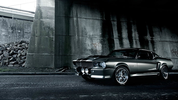Hd Wallpaper Grey Ford Mustang Coupe Car Old Car Classic Car Ford Mustang Shelby Wallpaper Flare