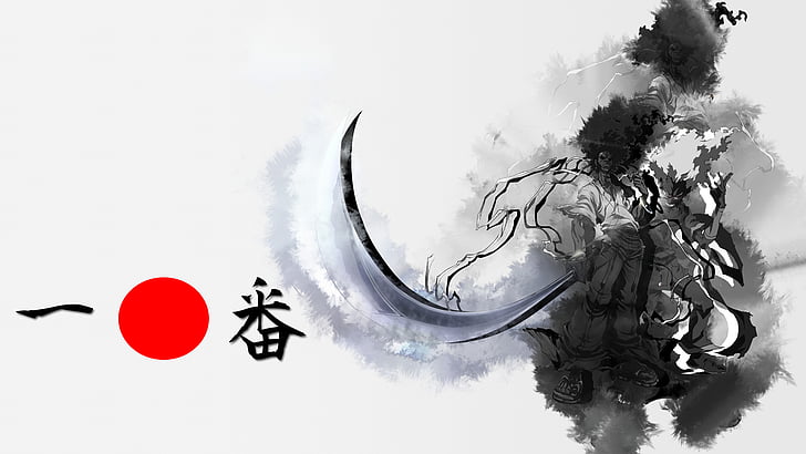 afro, anime, game, samurai, HD wallpaper