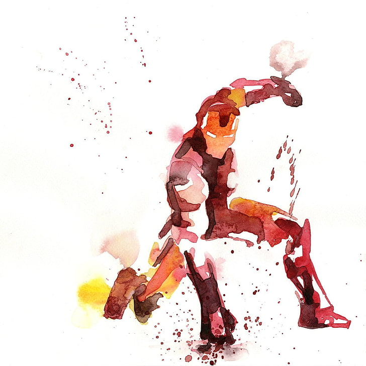 Ironman watercolor painting, Marvel Comics, Marvel Heroes, The Avengers