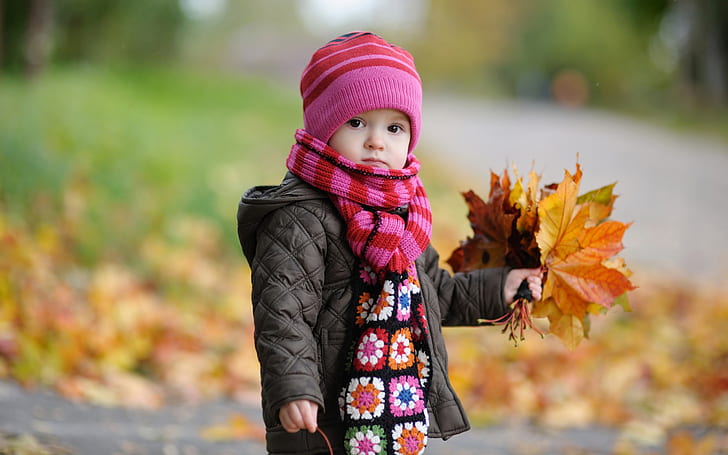 Cute baby in autumn, HD wallpaper