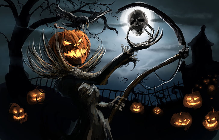 Holiday, Halloween, Jack-o'-lantern, Monster, Night, Pumpkin, HD wallpaper