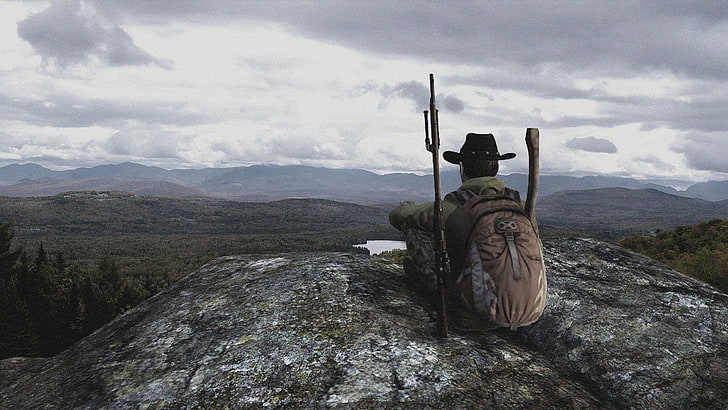 brown cowboy hat, DayZ, horizon, alone, landscape, video games