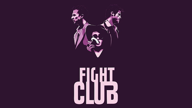 Fight Club, Tyler Durden, Marla Singer, minimalism, studio shot
