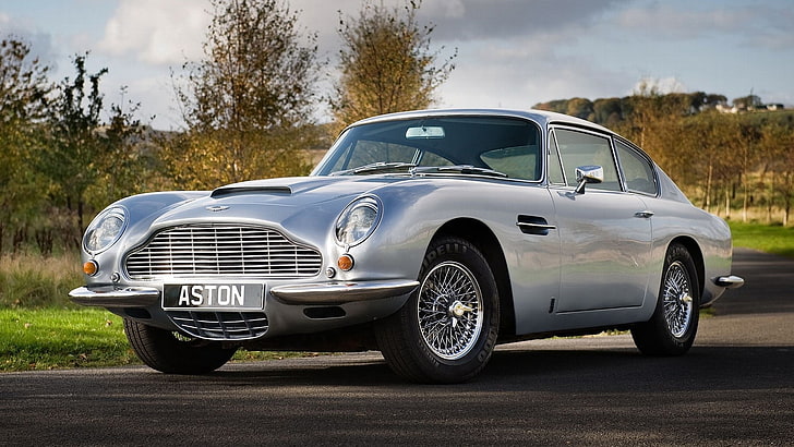 Aston Martin DB5, Oldtimer, silver cars, vintage, motor vehicle, HD wallpaper