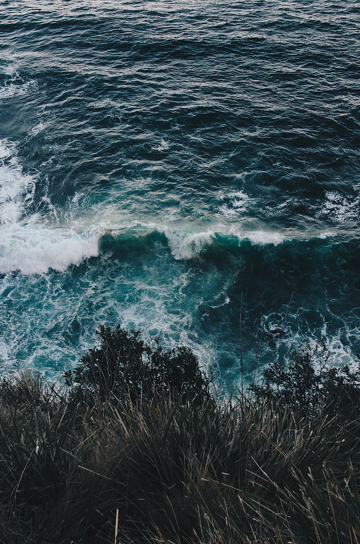 ocean waves, sea, surf, foam, shore, water, motion, beauty in nature, HD wallpaper