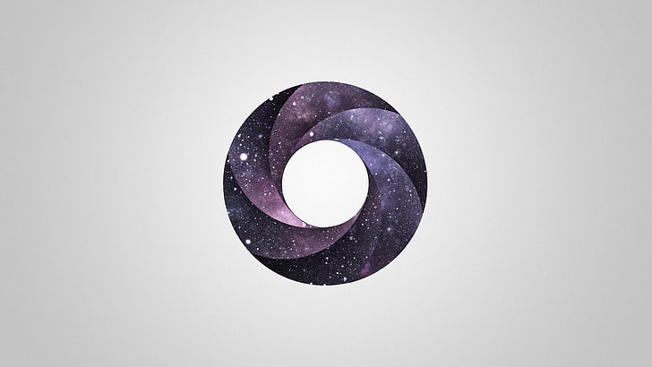 round purple and pink frame illustration, round purple galaxy logo, HD wallpaper