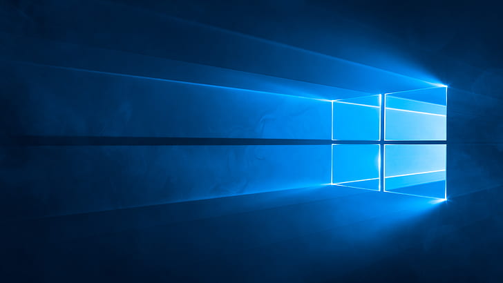 Windows 10, Blue, Rays, windows 10 logo HD wallpaper