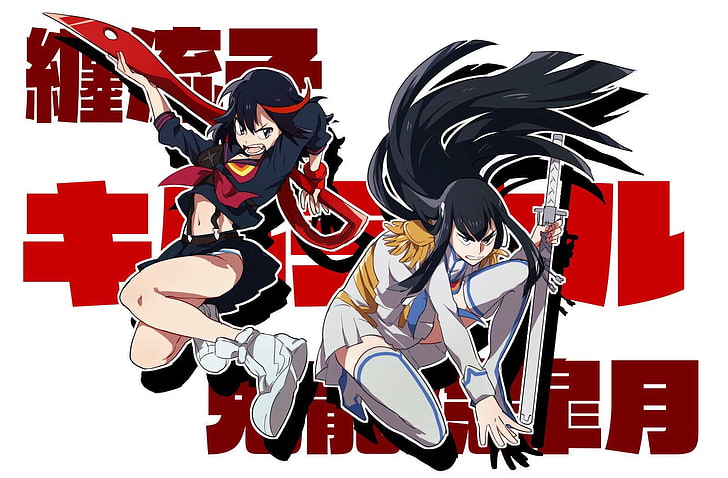 HD wallpaper: anime, anime girls, white background, white skin, fan art,  Kill la Kill | Wallpaper Flare