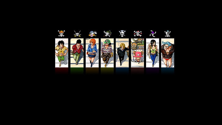 One Piece wallpaper, anime, Monkey D. Luffy, Roronoa Zoro, Nami
