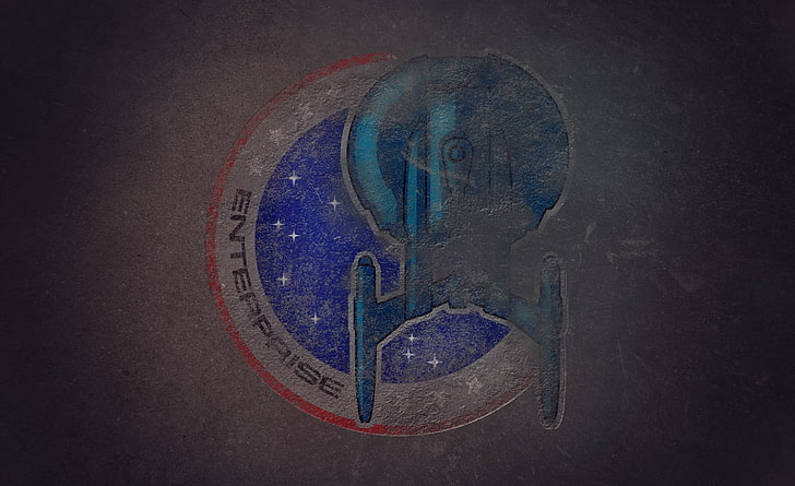 Star Trek Enterprise, blue and gray logo, Movies, creativity