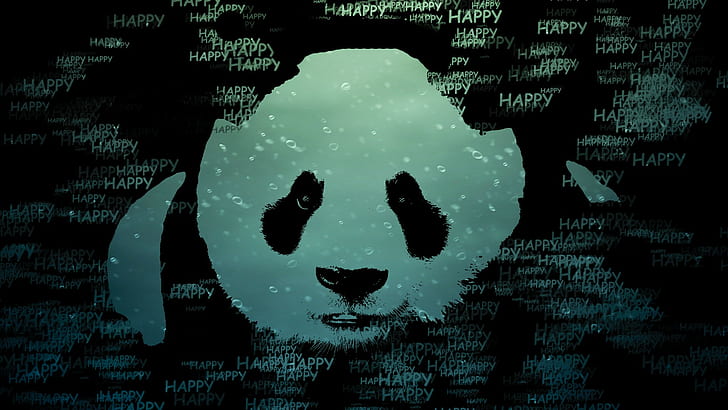 panda, happy, HD wallpaper