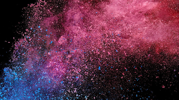 pink, explosion, darkness, HD wallpaper
