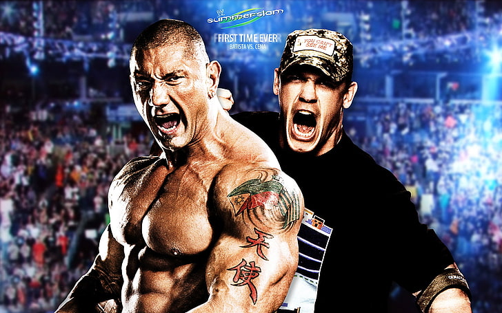 HD wallpaper: batista cena WWE Summerslam Sports Wrestling HD Art |  Wallpaper Flare