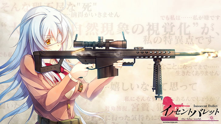 woman holding rifle anime character, gun, women, anime girls