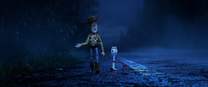 Movie, Toy Story 4, Forky (Toy Story), Woody (Toy Story), HD wallpaper