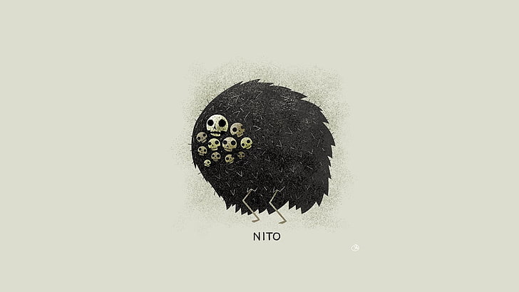 Nito wallpaper, artwork, Dark Souls, skull, simple background