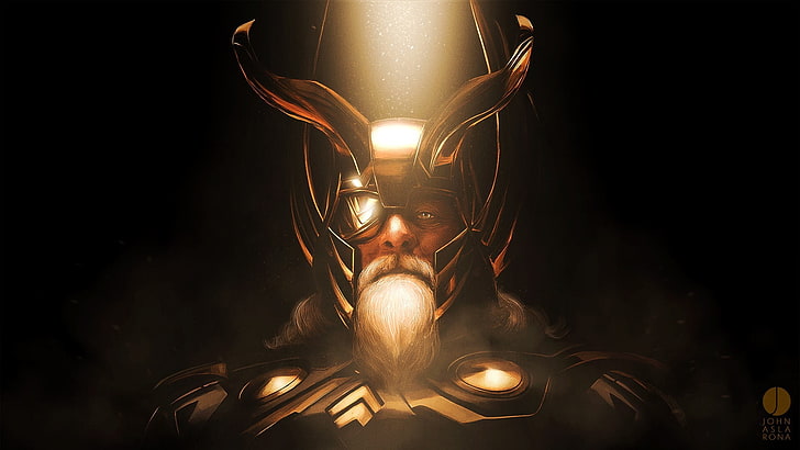 Odin, Thor, Anthony Hopkins, artwork, Marvel Cinematic Universe, HD wallpaper