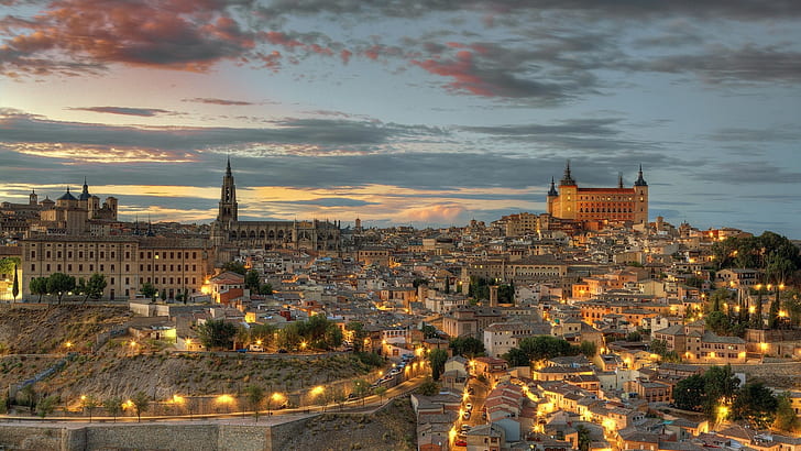 Architecture, Cityscape, City, Building, Old Building, Cathedral, Light, Toledo, Castle, HD wallpaper