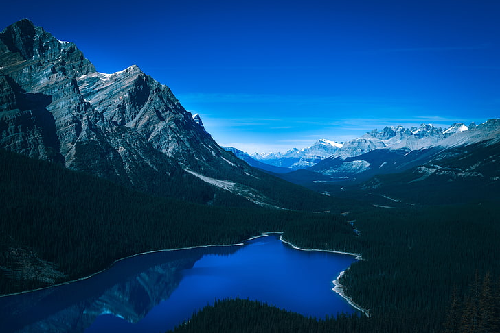 body of water, lake, Canada, mountains, landscape, nature, scenics - nature, HD wallpaper
