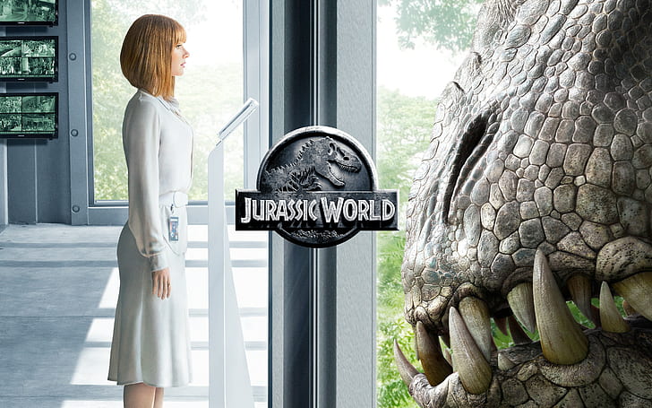 Jurassic World, movies, dinosaurs, Bryce Dallas Howard, HD wallpaper