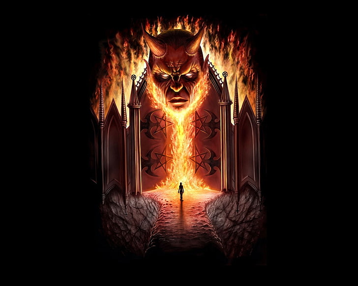 gate of hell illustration, Dark, Demon