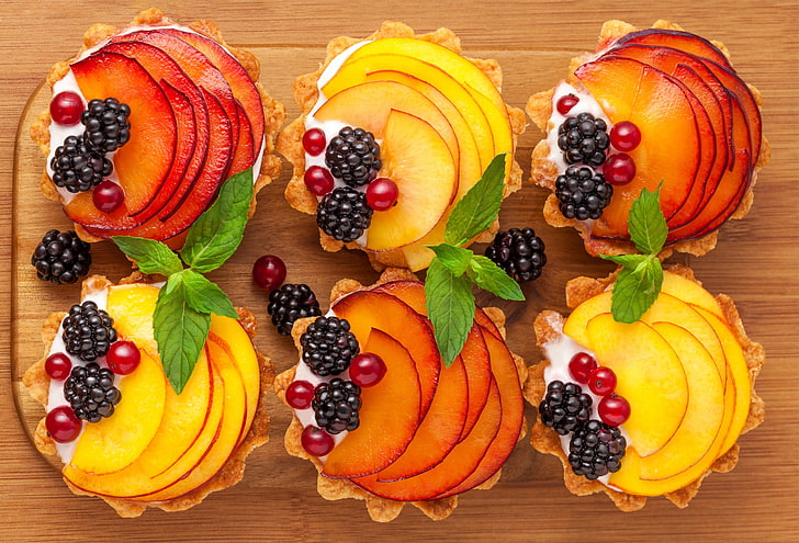 dessert, food, fruit, berries, food and drink, healthy eating, HD wallpaper