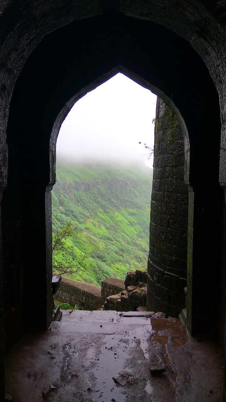 fort, nature, rain, green, clouds, architecture, no people