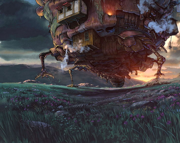 Howl's Moving Castle digital wallpaper, anime, Studio Ghibli