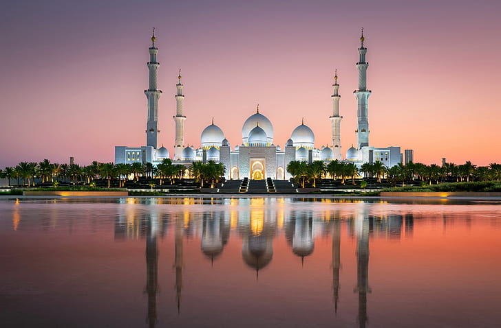 Abu Dhabi, UAE, Grand Mosque, Sheikh Zayed, HD wallpaper