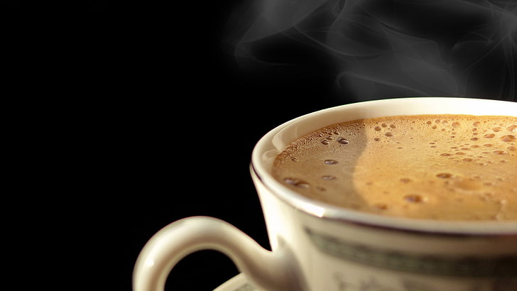 coffee, cup, beverage, espresso, drink, hot, cafe, mug, breakfast, HD wallpaper