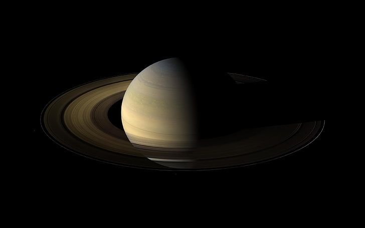Saturn, space, planet, Solar System, black background, indoors, HD wallpaper