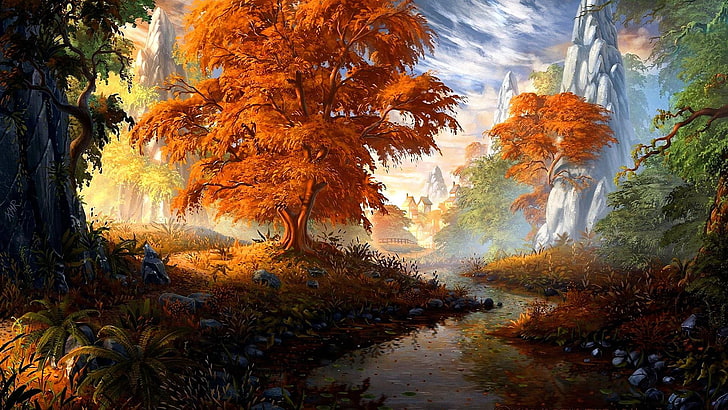 HD wallpaper: nature, art, wood, forest, trees, autumn | Wallpaper Flare