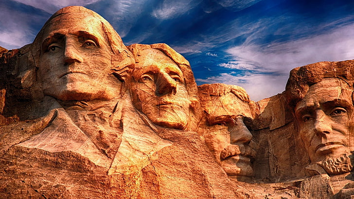 Mount Rushmore, USA, South Dakota, monument, presidents, HDR, HD wallpaper
