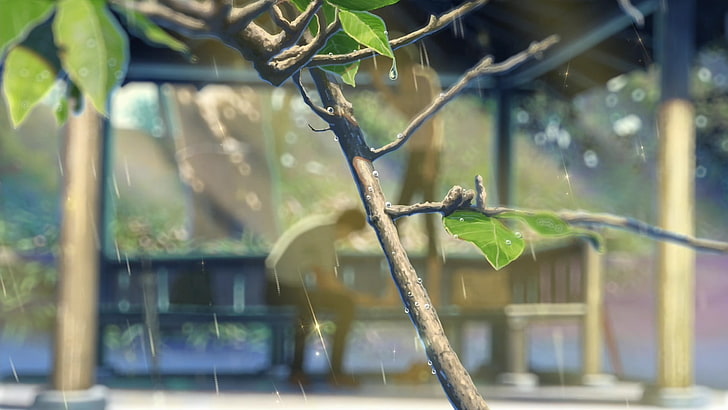 green leafed plant, The Garden of Words, summer, sunlight, Makoto Shinkai