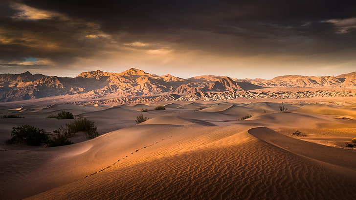 desert, sky, sand, wilderness, landscape, morning, cloud, death valley national park, HD wallpaper