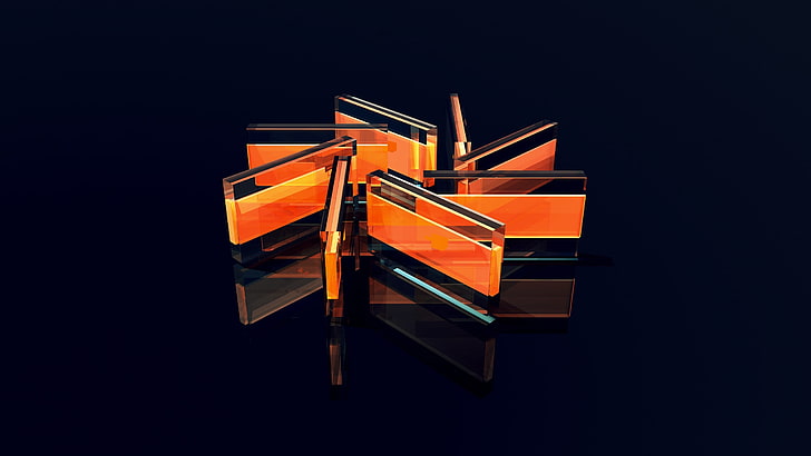 orange plastic cases wallpaper, abstract, Justin Maller, Facets