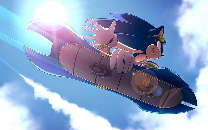 Sonic the Hedgehog, hoverboard, HD wallpaper
