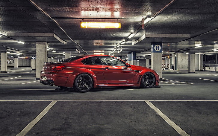 HD wallpaper: red sedan, car, BMW, BMW M6, tuning, transportation, mode of  transportation