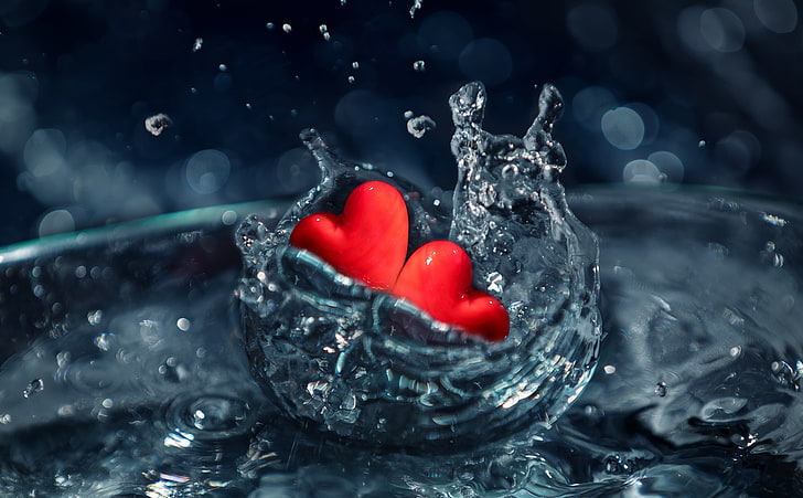 HD wallpaper: Love, heart and water digital wallpaper, Splash, Hearts,  Valentine | Wallpaper Flare