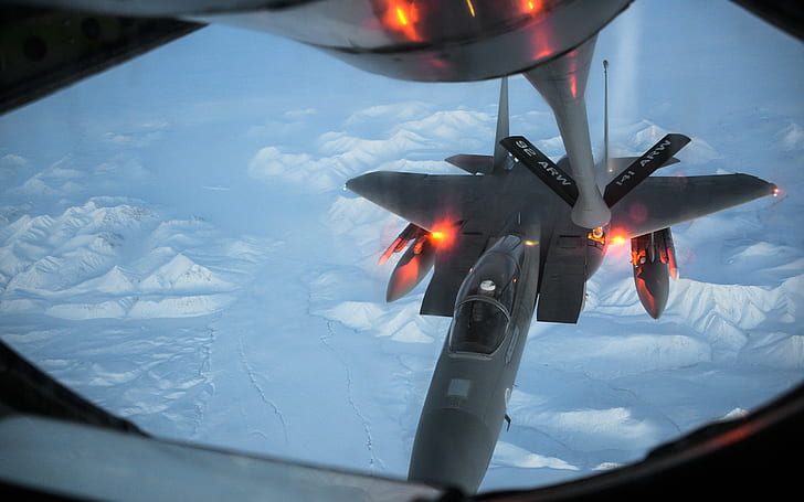 McDonnell Douglas F-15 Eagle, military aircraft, mid-air refueling