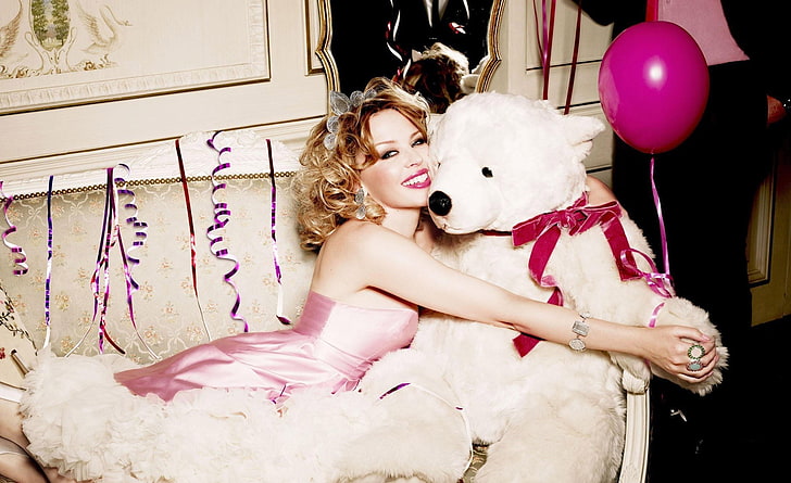 Kylie Minogue's Birthday 2, women's pink tube dress, Music, adult, HD wallpaper
