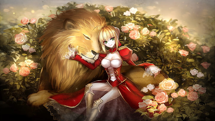 anime, anime girls, video games, Fate/Grand Order, Saber, Saber Extra, HD wallpaper